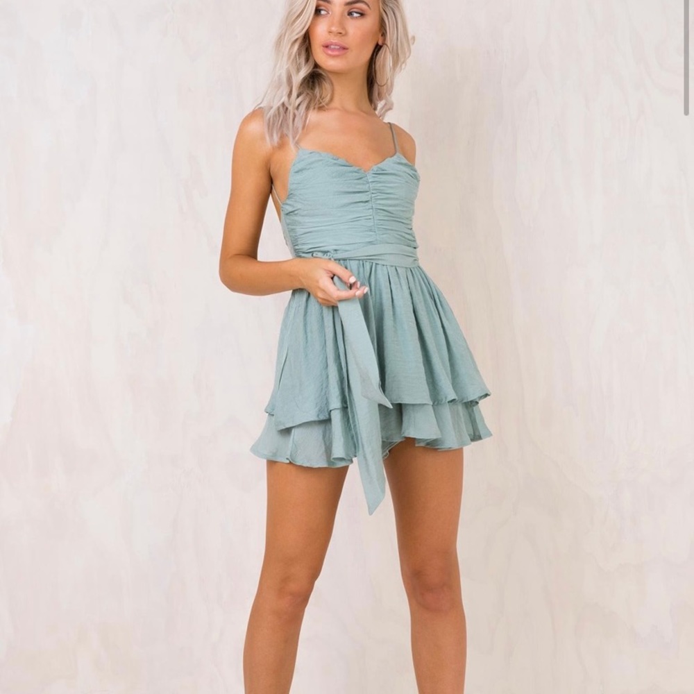 Princess Polly Shades of Euphoria Playsuit Olive